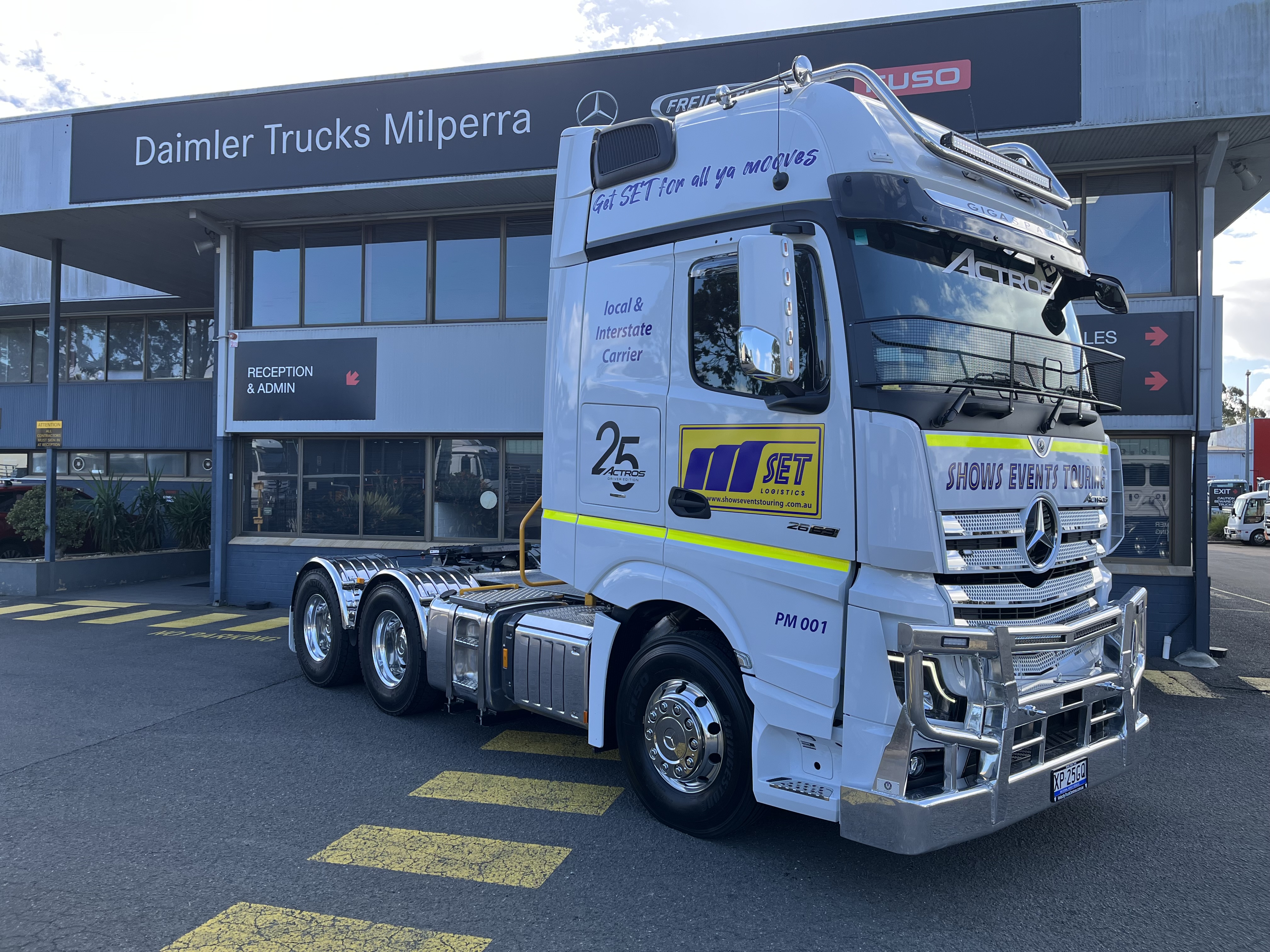 Mercedes-Benz 2663 Giga Cab Space delivered to Shows Events and Touring Logistics Pty Ltd.