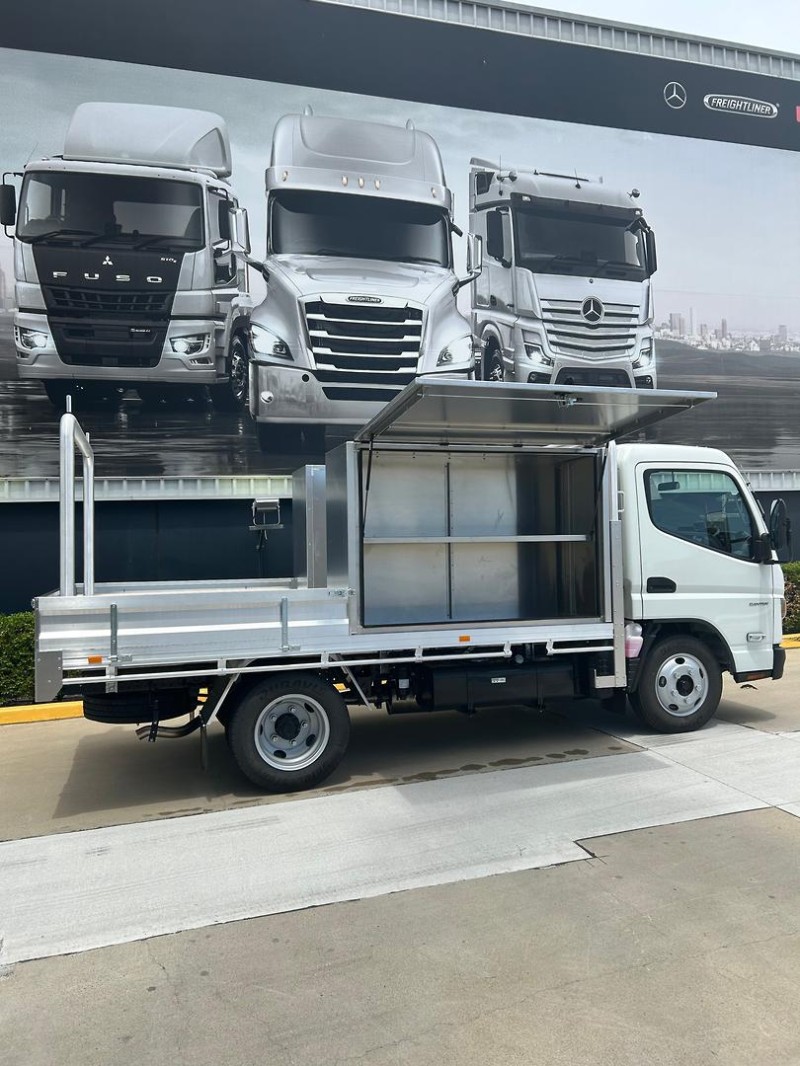 2025 Fuso Canter 515 Narrow Canter 515 Narrow Cab Alloy Tray Dropsides inc Tool Boxes Service Tool Boxes on Tray 