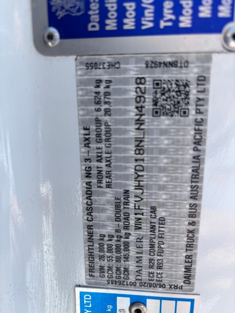 2021 Freightliner Cascadia 126 145000kg GCM 60 inch sleeper Double bunks 