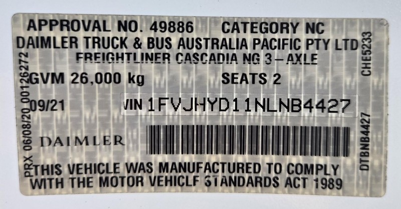 2021 Freightliner Cascadia 126 126 