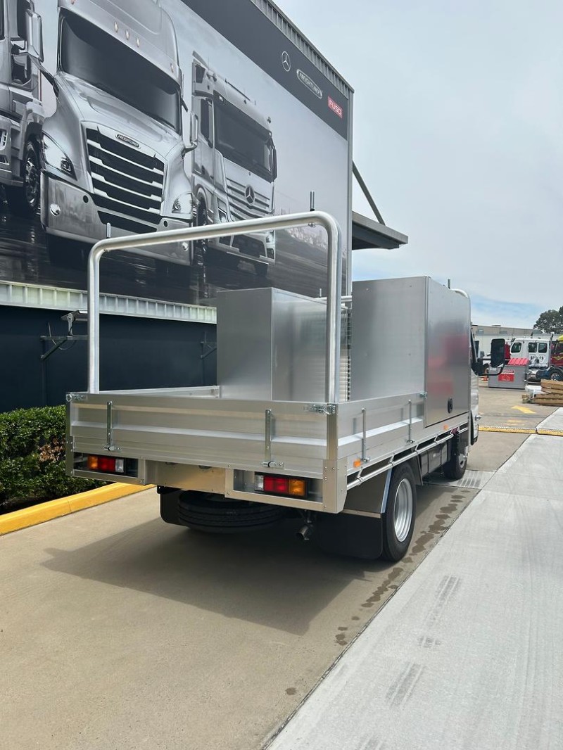 2025 Fuso Canter 515 Narrow Canter 515 Narrow Cab Alloy Tray Dropsides inc Tool Boxes Service Tool Boxes on Tray 