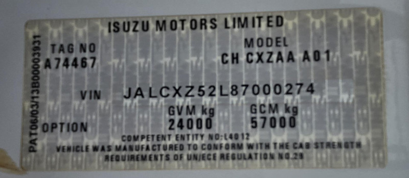 2013 Isuzu Giga CXZ 455 TIPPER 