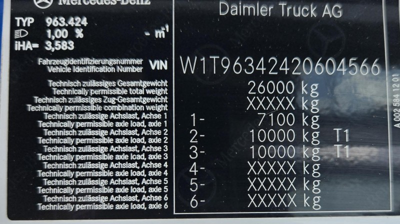 2022 Mercedes-Benz Actros 2663 Actros 2663 