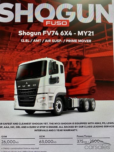 2022 Fuso Shogun FV74 Prime Mover 