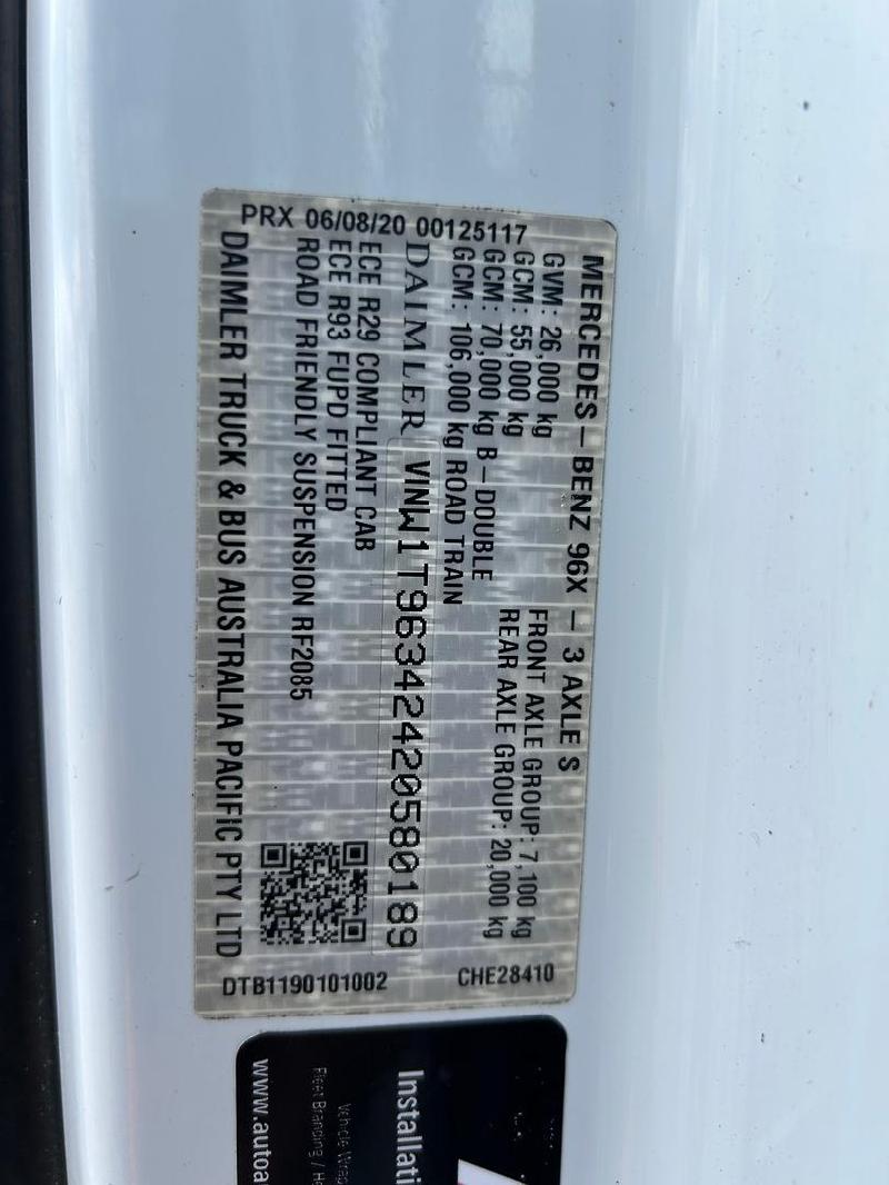2022 Mercedes-Benz 2663 Actros 2663 REMAINDER OF FACTORY DRIVELINE 